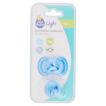 SUCCHIETTO ANATOMICO SILICONE MEDIO BLU 2 PZ.