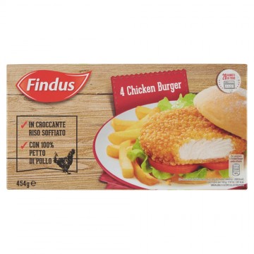 FINDUS 4 CHICKEN BURGER GR.454