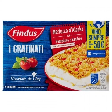 FINDUS MERLUZZO GRATINATO POM/BASILICO GR.380