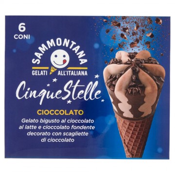 6 CONI SAMMONTANA CIOCCOLATO 5 STELLE