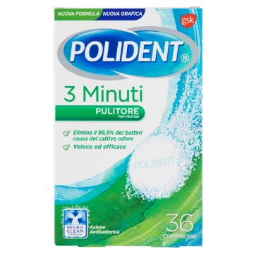 POLIDENT TABS 3 MINUTI COMPR. X 36
