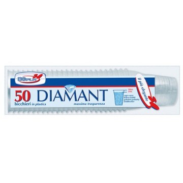 BICCH. DIAMANT TRASP. 300CC 50PZ