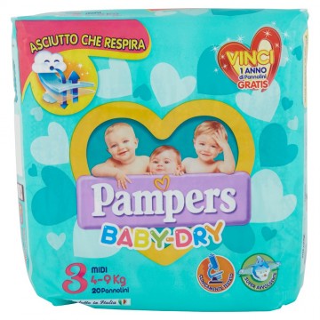 PAMPERS BABY DRY MIDI X20