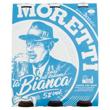 BIRRA MORETTI LA BIANCA CLUS 3X330ML.